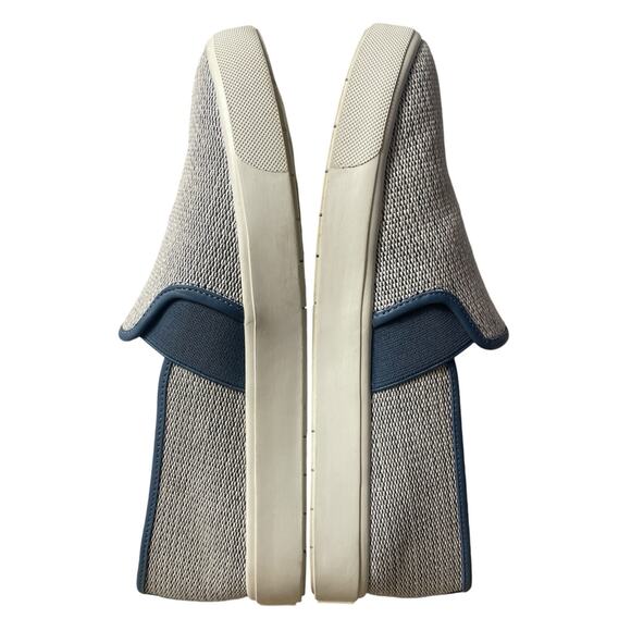 VINCE Preston Felted Skate White Woven Slip-on Sneakers in Anchor Blue Size 7.5 - Picture 4 of 9